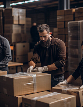 Fa Movers staff loading furniture onto a moving truck in Dubai